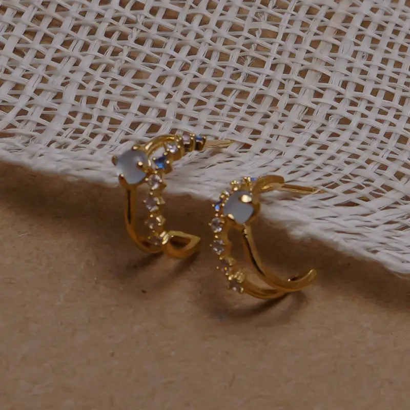 Damen Vintage Opal Ohrringe