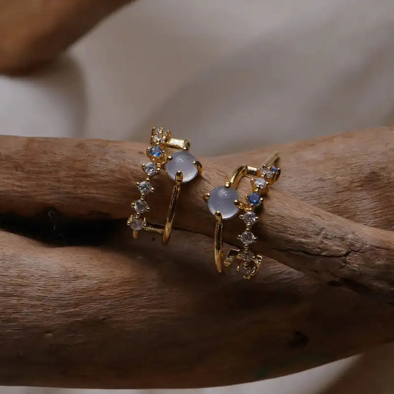 Damen Vintage Opal Ohrringe